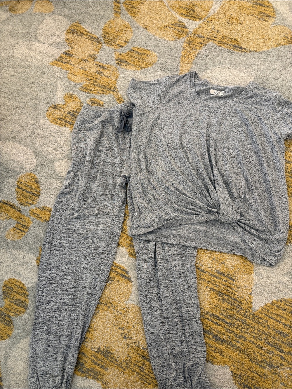 UGG Heather Gray Knot-Front Loungewear Set